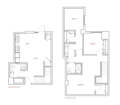 Floor plan for 2 beds, 2 baths, 1321 sqft